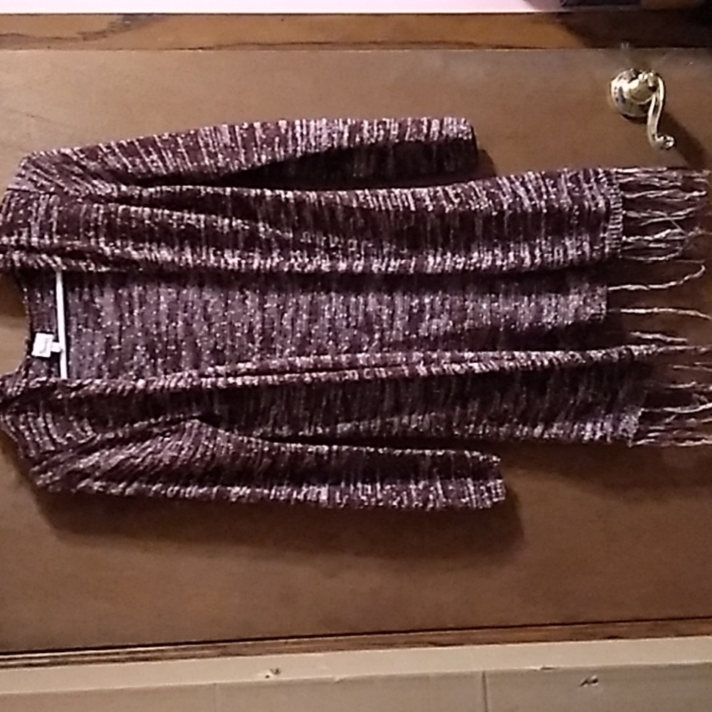 Mudd Burgundy Girls Long Sweater with hood and fring